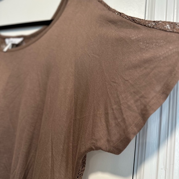 Women Kirra Sz: M Brown Loose Fit Lace Back Boxy Oversized Lightweight Flowy Top - Picture 10 of 16